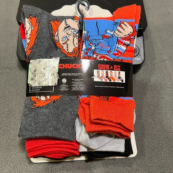 New Chucky Socks 6 pairs & DIY Mask Kit Child's Play Halloween Fun Activity - Picture 2 of 6